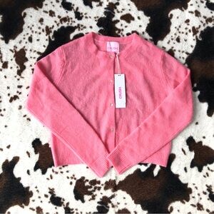 NWT CRUSH Cashmere/Silk Blend Crop Rose Pink Cardigan - Size 1 (S/XS)
